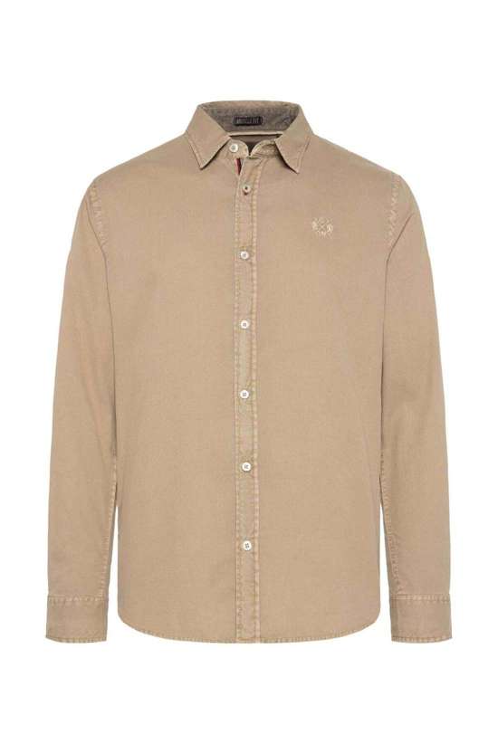 Рубашка стандартного кроя с длинными рукавами и тканой структурой