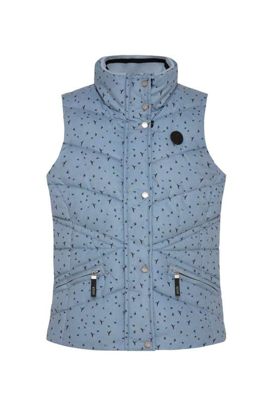 Стеганый жилет с нежным принтом по всей поверхности