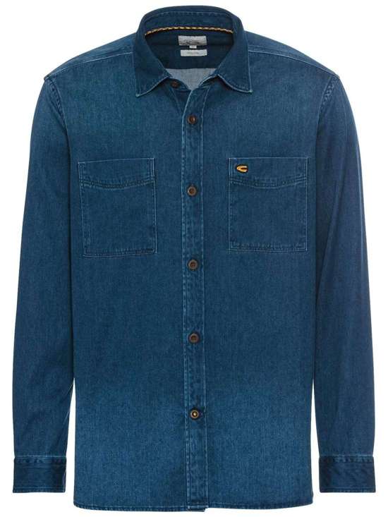 Рубашка обычного кроя с длинными рукавами обычного кроя из хлопка