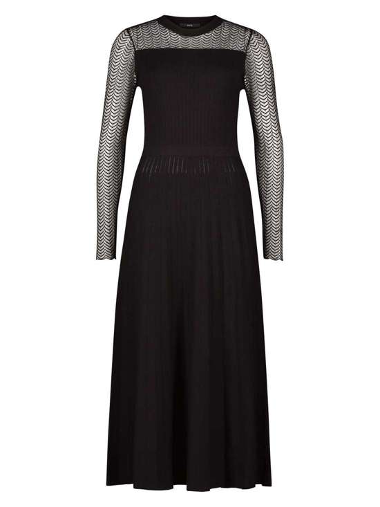 Трикотажное платье с прозрачными рукавами