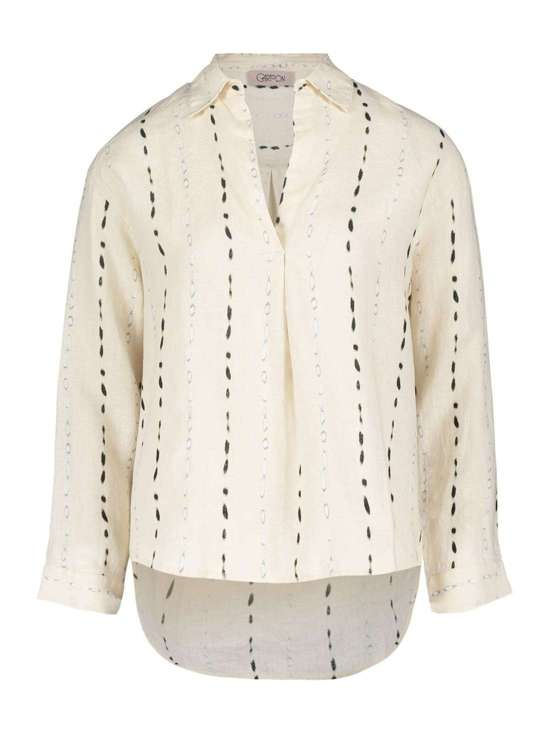 Льняная блузка с воротником