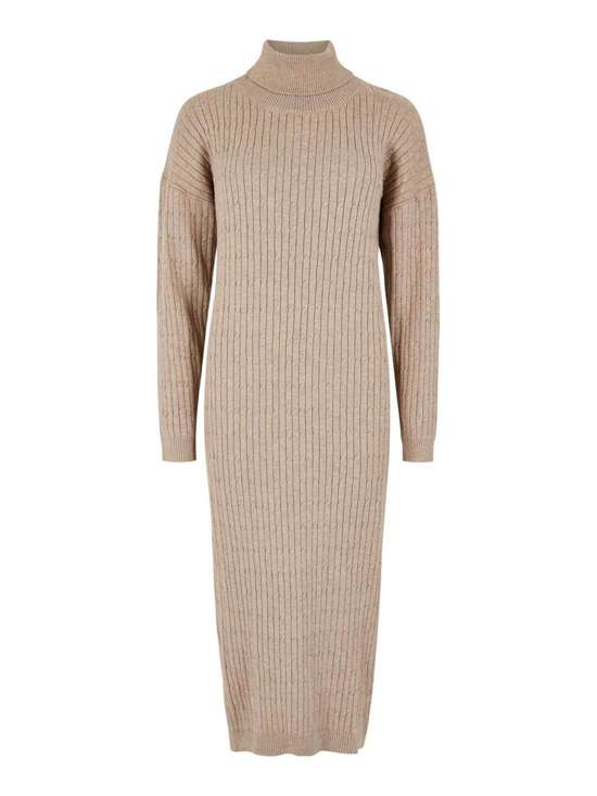 Платье миди с высоким воротником и высоким воротником