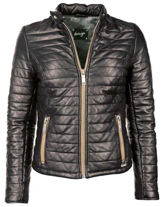 Кожаная куртка с рюшами Sota