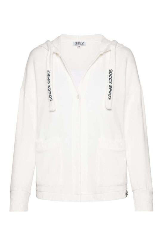 Открытый короткий кардиган с капюшоном