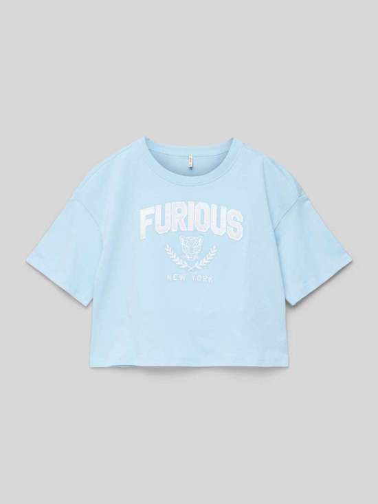 Укороченная футболка с мотивным принтом VILLA