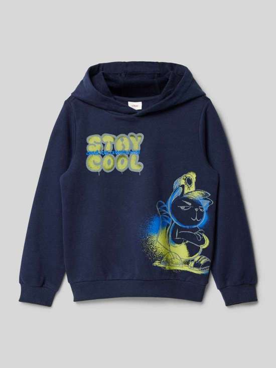 Толстовка прямого кроя из смесового хлопка с принтом спереди