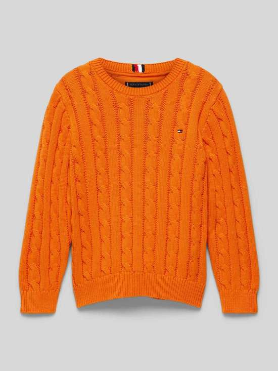 Вязаный свитер с ребристыми манжетами