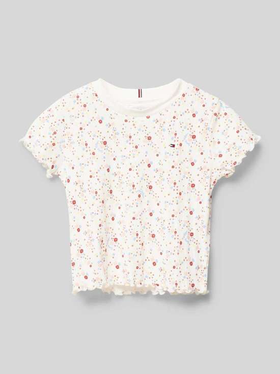 Футболка с волнистым краем FLOWER POINTELLE