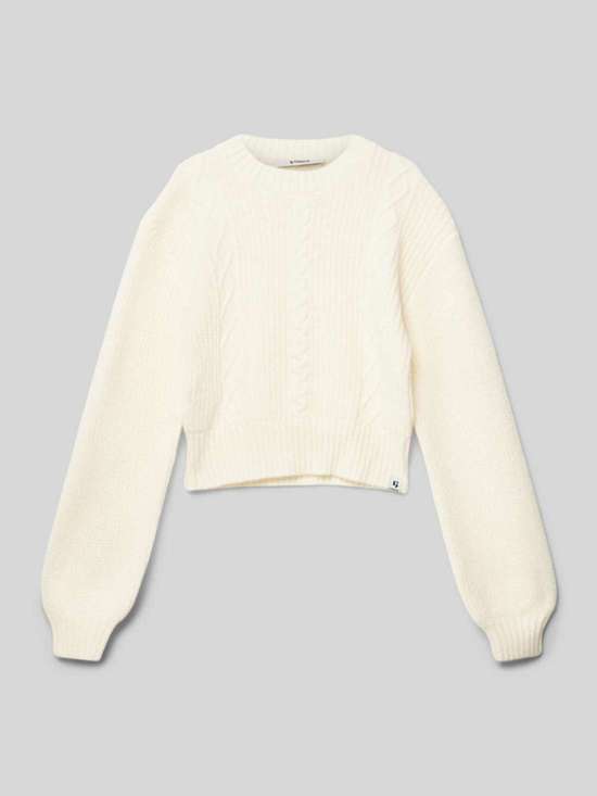 Вязаный свитер с ребристыми манжетами