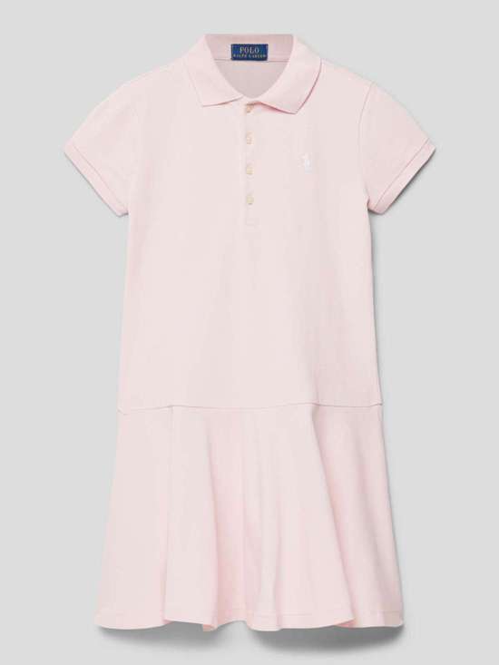 Ярусное платье-поло с пришитыми лейблами