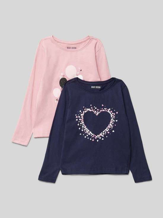 Рубашка с длинными рукавами и мотивным принтом, в упаковке 2 шт