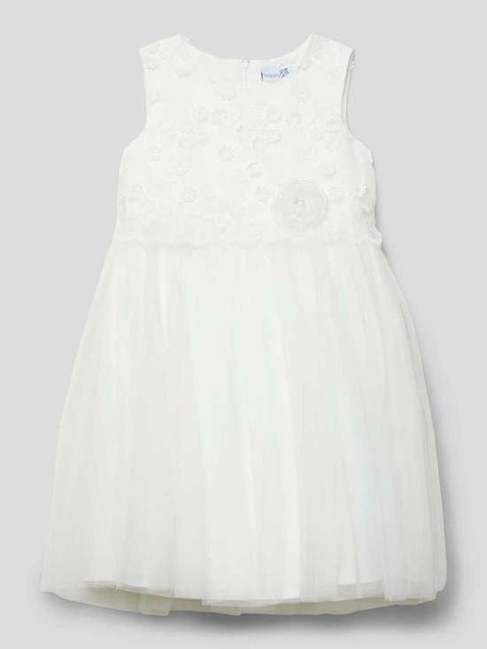 Платье из тюля с цветочными аппликациями