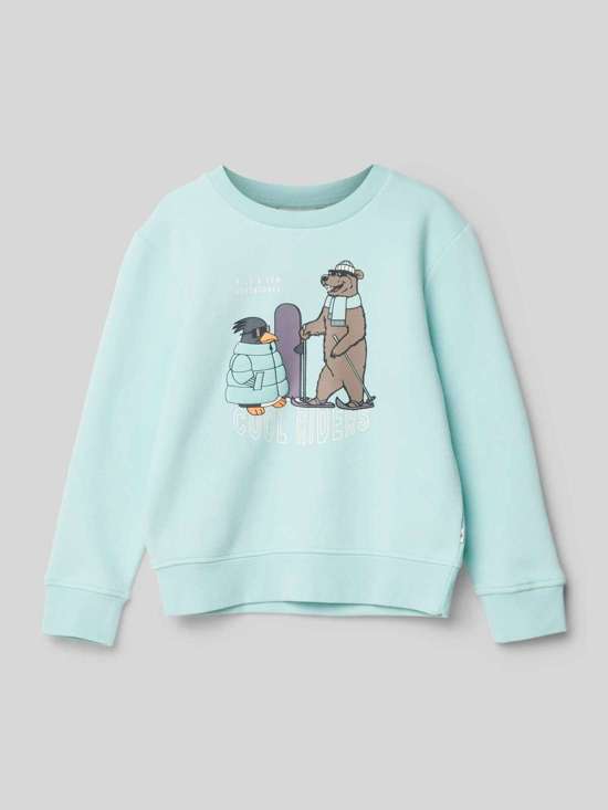 Толстовка обычного кроя с хлопковым и пуховым принтом