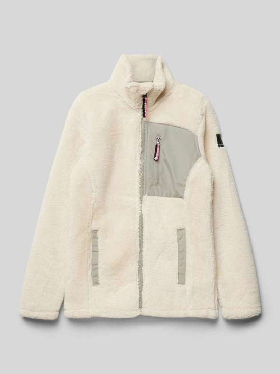 Куртка из шерпы с воротником стойкой