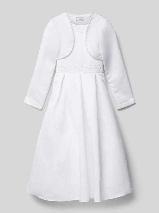 Платье для причастия с отделкой декоративным камнем
