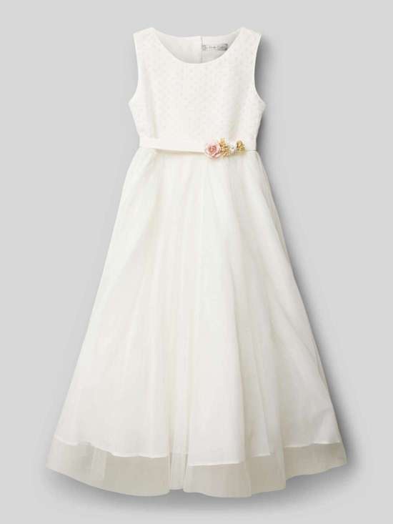 Платье с цветочной аппликацией