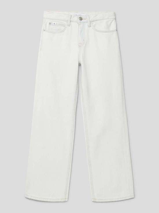 Широкие джинсы с этикеткой BLEACHED BLUE