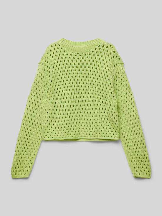 Трикотажный джемпер комфортного кроя с узором «дыры»