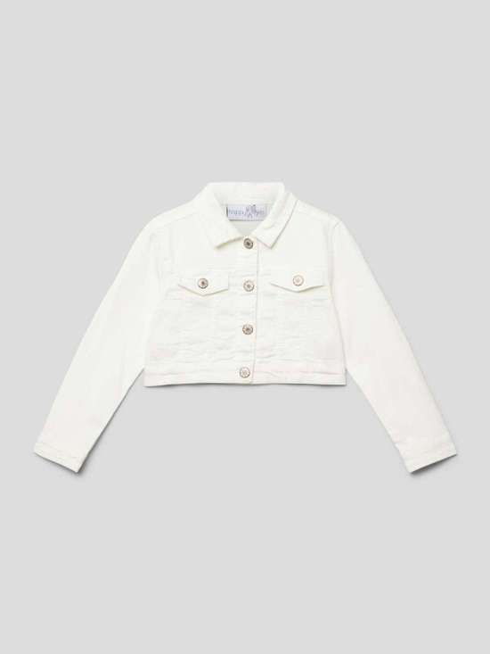 Джинсовая куртка с цветочной вышивкой