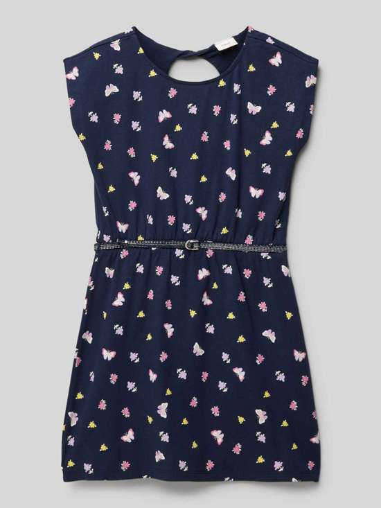 Мини-платье с цветочным принтом по всей поверхности