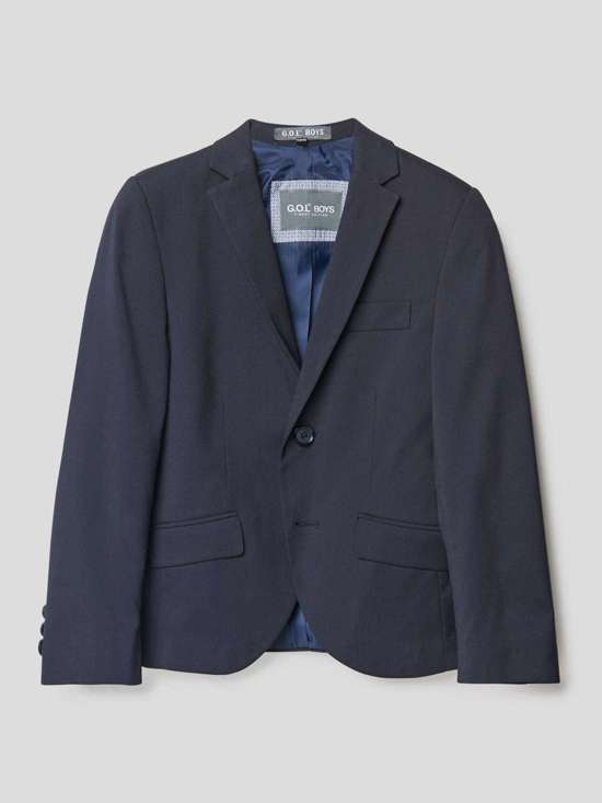 Куртка приталенного кроя на двух пуговицах с окантовочными карманами с клапанами