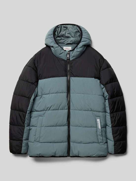 Стеганая куртка с принтом этикетки