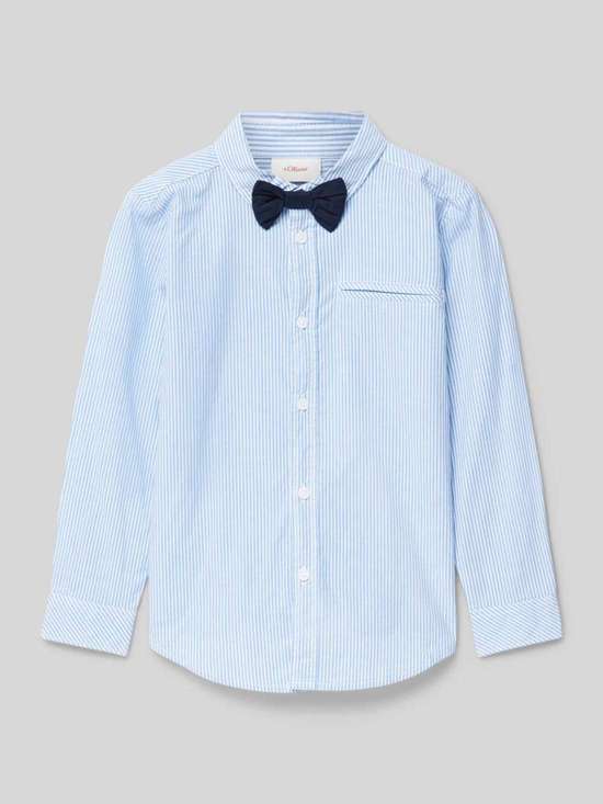 Праздничная рубашка приталенного кроя со съемным галстуком-бабочкой