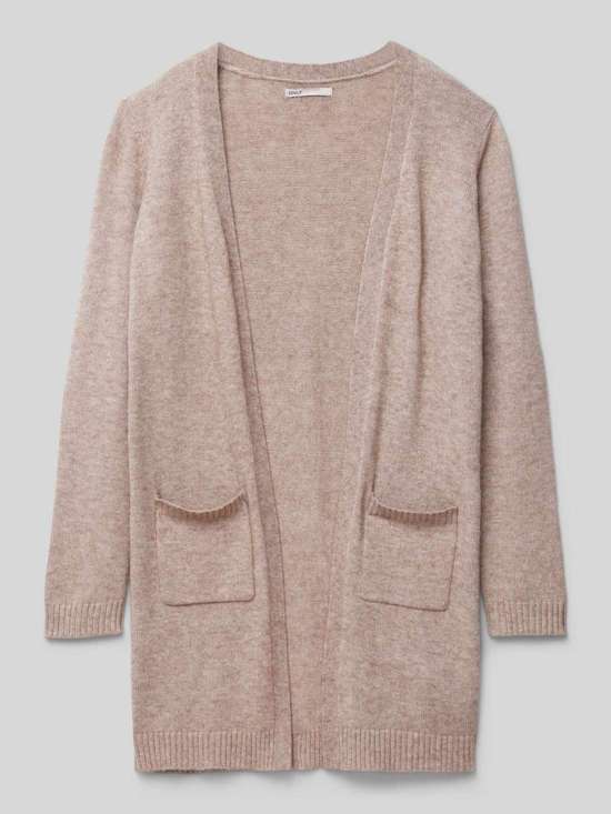 Длинный кардиган стандартного кроя с накладными карманами LESLY