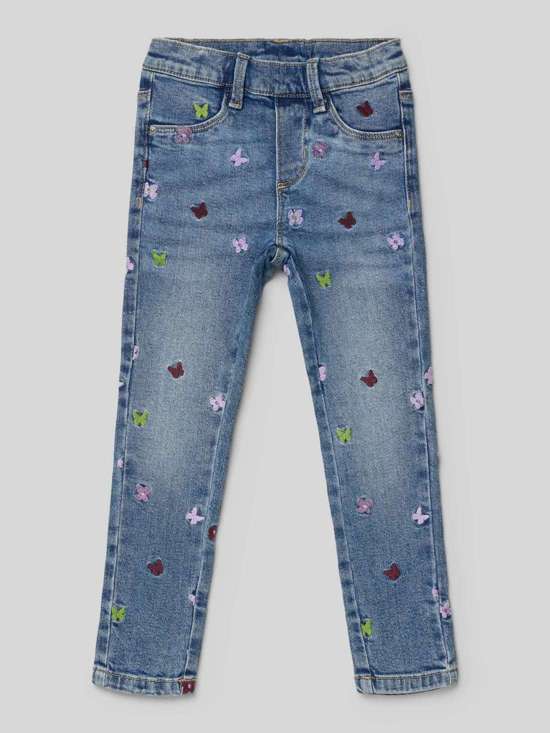 Зауженные джинсы средней посадки с эластичным поясом