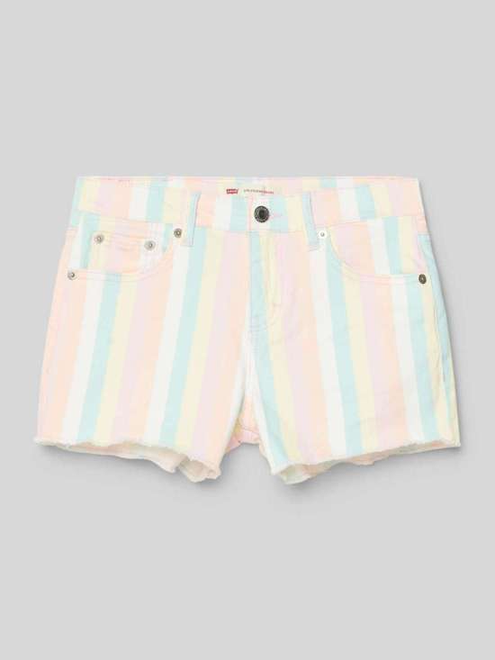 Джинсовые шорты узкого кроя с полосатым рисунком