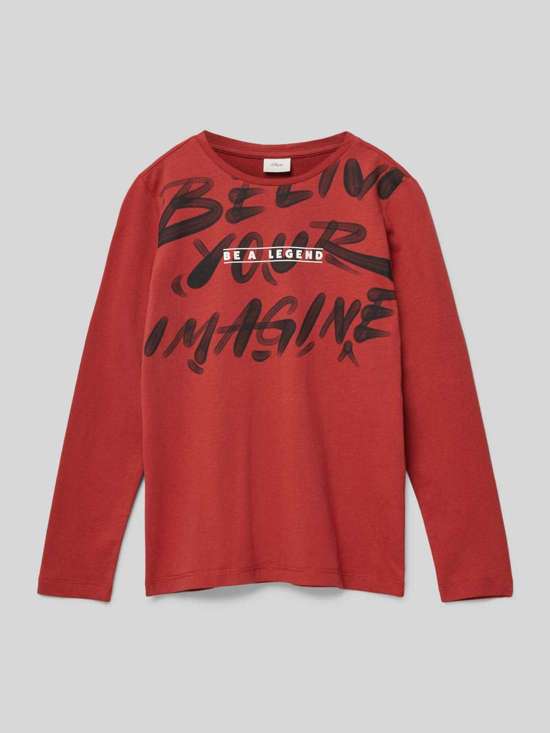 Рубашка стандартного кроя с длинными рукавами из чистого хлопка с двойным буквенным принтом