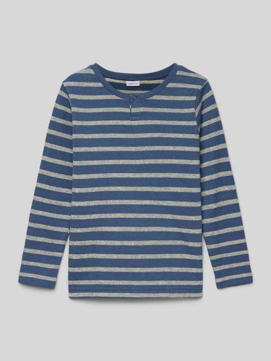 Рубашка с длинными рукавами и круглым вырезом в рубчик NIKS