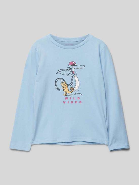 Рубашка стандартного кроя с длинными рукавами из чистого хлопка с мотивным принтом