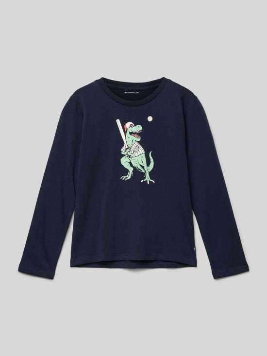 Рубашка стандартного кроя с длинными рукавами и мотивным принтом