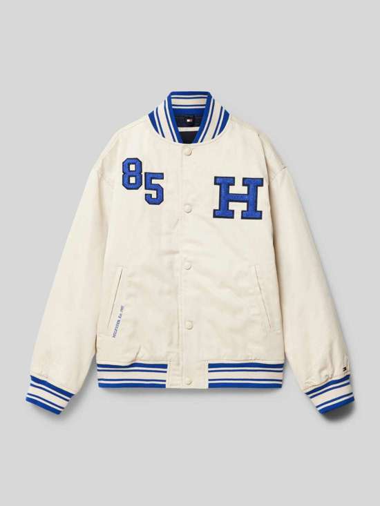 Куртка колледжа с ребристыми манжетами