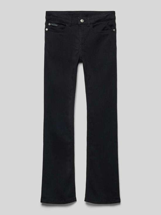 Джинсы свободного кроя с нашивкой-лейблом