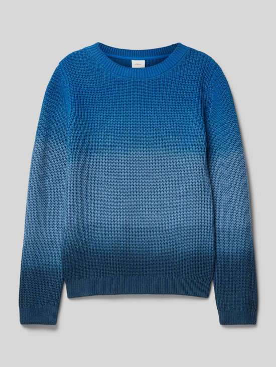 Трикотажный свитер обычного кроя из чистого хлопка с градиентной отделкой