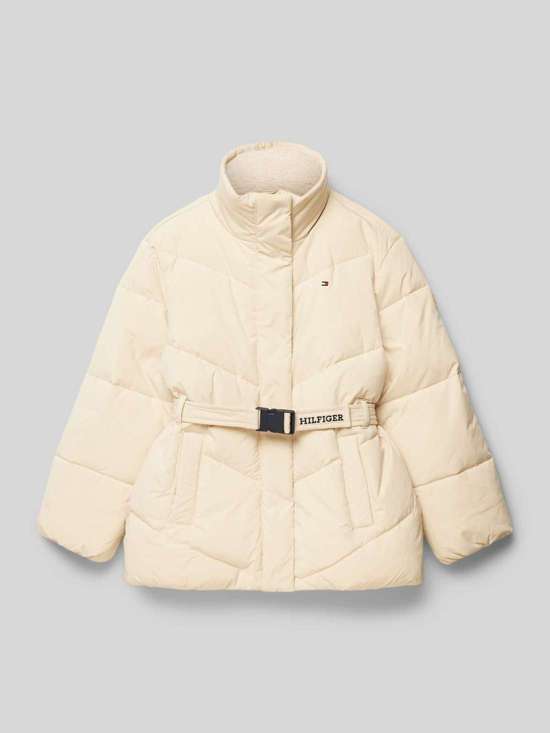 Стеганая куртка с поясом