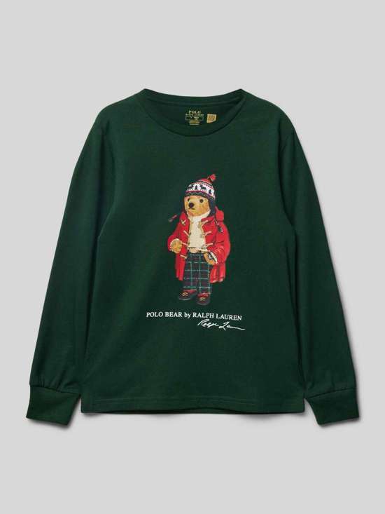 Лонгслив с мотивом и принтом этикетки