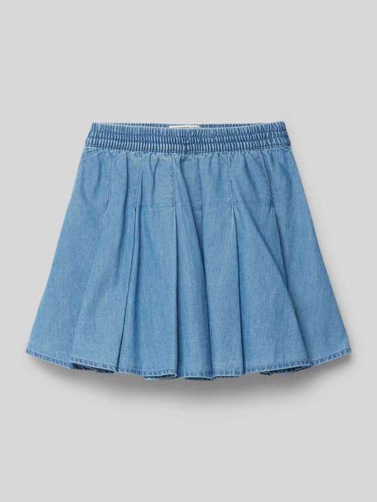 Джинсовая юбка со складками-коробками