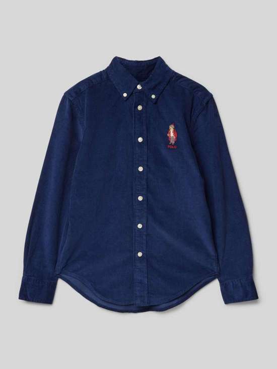 Вельветовая рубашка стандартного кроя с воротником на пуговицах