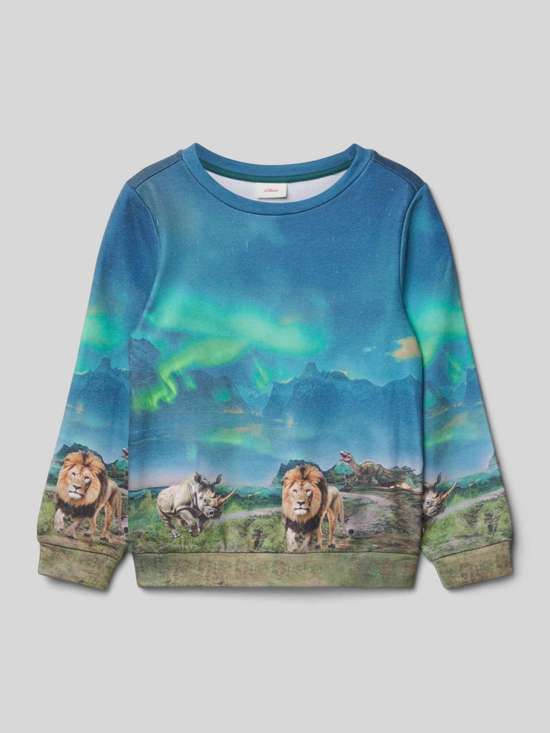 Толстовка стандартного кроя с принтом по всей поверхности