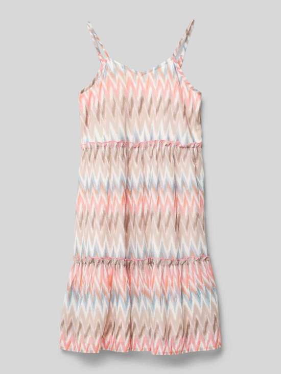 Многоярусное платье на тонких бретельках