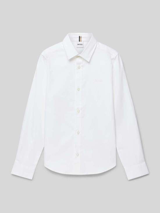 Повседневная рубашка стандартного кроя с вышитым логотипом