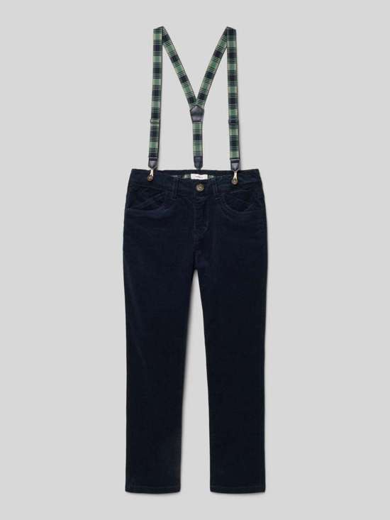 Вельветовые брюки узкого кроя с подтяжками RYAN