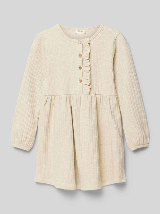 Платье с круглым вырезом и планкой на пуговицах