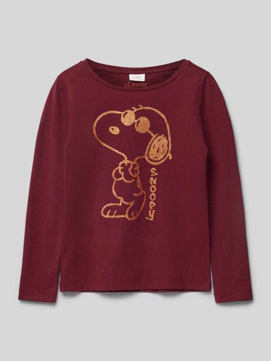 Рубашка с длинными рукавами и блестящим принтом